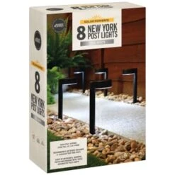 Solar Powered New York Post Lights 8pk -Green Joy Store 392977 solar powered new york post lights 8pk 3