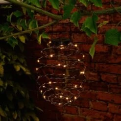 B&M Solar Powered Spiral Lantern - Black -Green Joy Store 393012 solar powered spiral lantern black