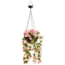 Solar Powered Artificial Floral Hanging Basket 9 Solar Powered Artificial Floral Hanging Basket -Green Joy Store 393030 solar powered artificial floral hanging basket 3