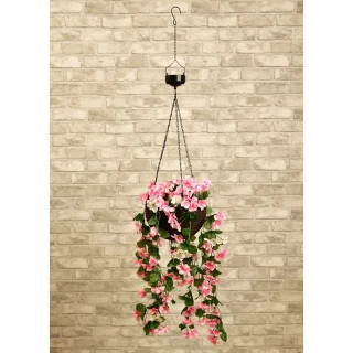 Solar Powered Artificial Floral Hanging Basket 3 Solar Powered Artificial Floral Hanging Basket