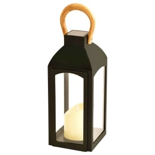 Solar Powered Wooden Effect Handle Lantern 2 Solar Powered Wooden Effect Handle Lantern