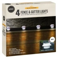 Solar Powered Fence & Gutter Lights - White 4pk 7 Solar Powered Fence & Gutter Lights - White 4pk -Green Joy Store 393086 4pk solar powered fence and gutter lights white 3