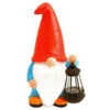 B&M Garden Gonk Ornament With Solar Lantern - Red -Green Joy Store 393259 garden gonk ornament with solar lantern red 2