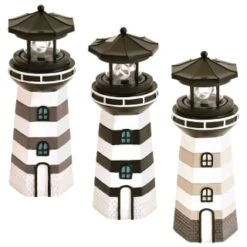 B&M Lighthouse Ornament With Rotating Solar Light - Grey 7 B&M Lighthouse Ornament With Rotating Solar Light - Grey -Green Joy Store 393263 lighthouse ornament with rotating solar light group