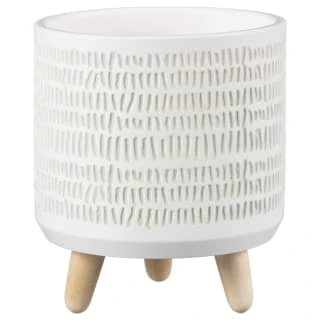 B&M Plant Pot On Tripod Stand - White 3 B&M Plant Pot On Tripod Stand - White