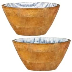B&M Ocean Air Wooden Bowl - Stripes 7 B&M Ocean Air Wooden Bowl - Stripes -Green Joy Store 394287 ocean wooden bowl main