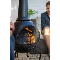 B&M La Hacienda Muricia Steel XL Chimenea 136cm -Green Joy Store 395424 la hacienda murcia steel xl chimenea supplier 2