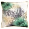 B&M Leaf Print Shower Resistant Cushion With Foiling - White -Green Joy Store 396051 leaf print shower resistant cushion with foiling