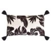 B&M Leaf Print Embroidered Lumbar Cushion With Tassels 1 B&M Leaf Print Embroidered Lumbar Cushion With Tassels -Green Joy Store 396059 embroidered lumbar cushion with tassels leaf print