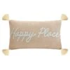 B&M Happy Place Embroidered Cushion -Green Joy Store 396064 embroidered cushion happy place