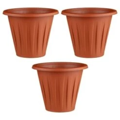 Terracotta Round Planters 3pk -Green Joy Store 397064 3 pack terracotta round planters group